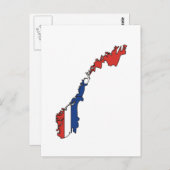 Norwegische Flagge Postkarte (Vorne/Hinten)