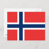 Norwegische Flagge Postkarte (Vorne/Hinten)