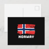 Norwegische Flagge Postkarte (Vorne/Hinten)