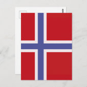 Norwegische Flagge Postkarte (Vorne/Hinten)