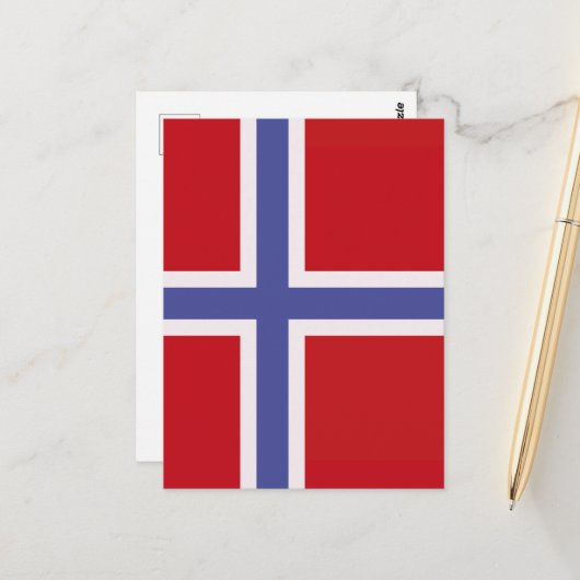 Norwegische Flagge Postkarte (Vorderseite/Rückseite Beispiel)