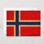 Norwegische Flagge Postkarte (Vorne/Hinten)