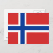 Norwegische Flagge Postkarte (Vorne/Hinten)