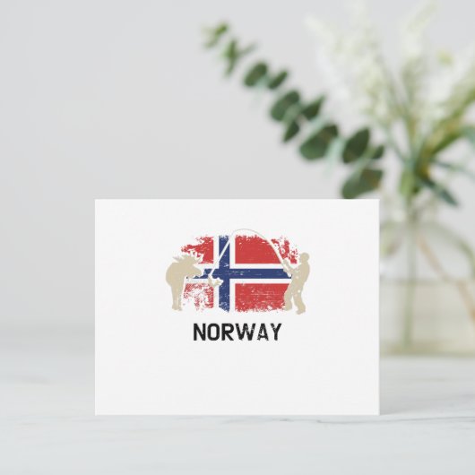 Norwegische Flagge Postkarte (Stehend Vorderseite)