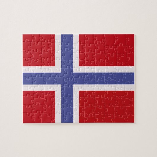 Norwegische Flagge Puzzle (Horizontal)