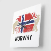 Norwegische Flagge Quadratische Wanduhr (Winkel)