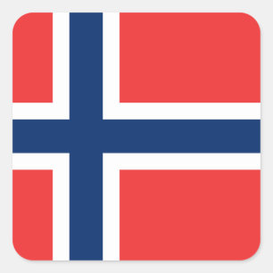Norwegische Flagge Quadratischer Aufkleber