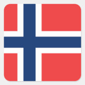Norwegische Flagge Quadratischer Aufkleber (Vorderseite)