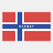 Norwegische Flagge Rechteckiger Aufkleber (Vorderseite)