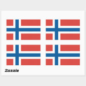 Norwegische Flagge Rechteckiger Aufkleber (Blatt)