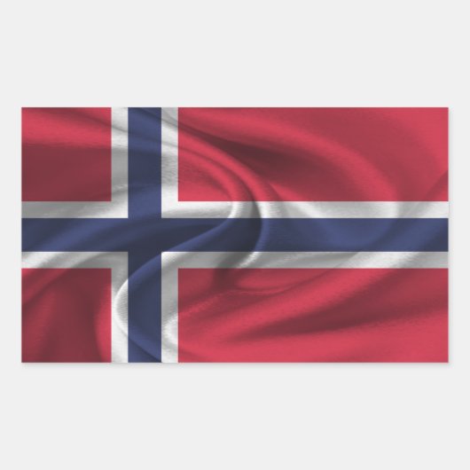 Norwegische Flagge Rechteckiger Aufkleber (Vorderseite)