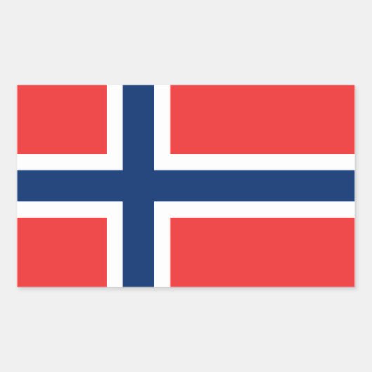 Norwegische Flagge Rechteckiger Aufkleber (Vorderseite)