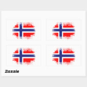 Norwegische Flagge Rechteckiger Aufkleber (Blatt)