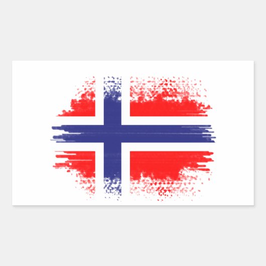 Norwegische Flagge Rechteckiger Aufkleber (Vorderseite)