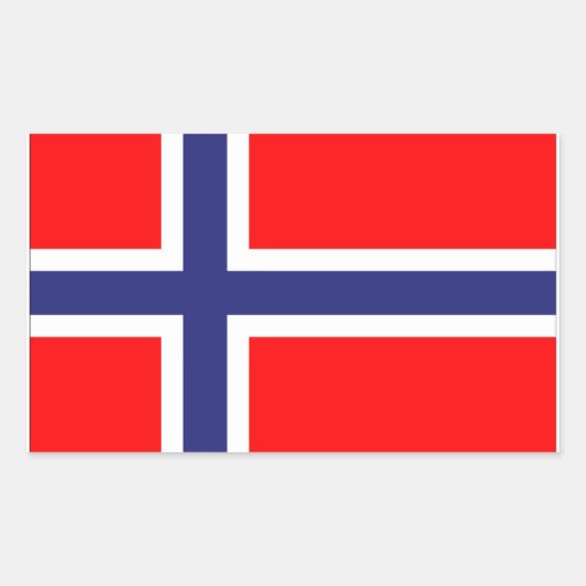 Norwegische Flagge Rechteckiger Aufkleber (Vorderseite)