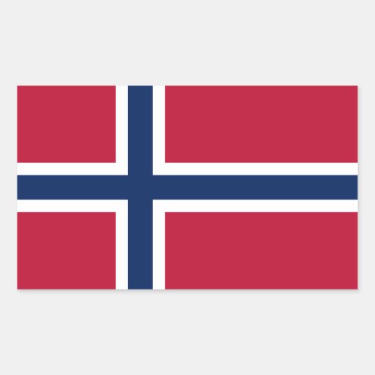 Norwegische Flagge Rechteckiger Aufkleber (Vorderseite)