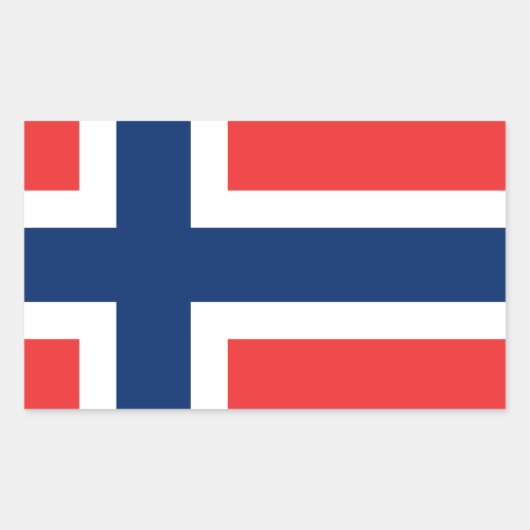 Norwegische Flagge Rechteckiger Aufkleber (Vorderseite)