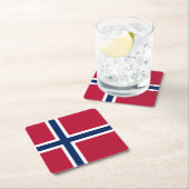 Norwegische Flagge Rechteckiger Pappuntersetzer (Vor Ort)
