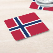 Norwegische Flagge Rechteckiger Pappuntersetzer (angewinkelt)