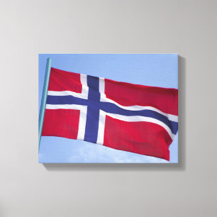 Norwegische Flagge (RF) Leinwanddruck