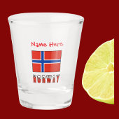 Norwegische Flagge Rot Personalisiert Schnapsglas
