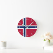 Norwegische Flagge Runde Wanduhr (Zuhause)