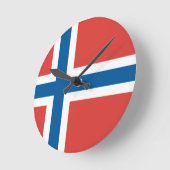 Norwegische Flagge Runde Wanduhr (Winkel)