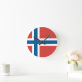 Norwegische Flagge Runde Wanduhr (Zuhause)