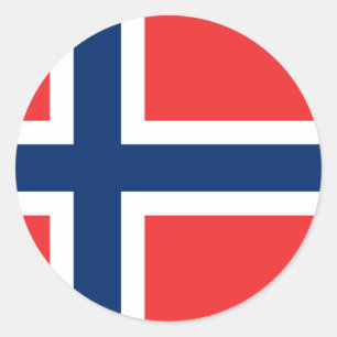 Norwegische Flagge Runder Aufkleber