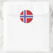Norwegische Flagge Runder Aufkleber (Tasche)