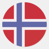 Norwegische Flagge Runder Aufkleber (Vorderseite)