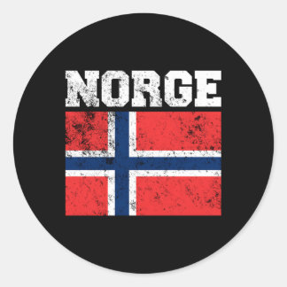 Norwegische Flagge Runder Aufkleber
