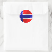 Norwegische Flagge Runder Aufkleber (Tasche)