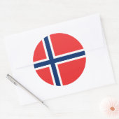 Norwegische Flagge Runder Aufkleber (Umschlag)