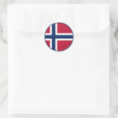 Norwegische Flagge Runder Aufkleber (Tasche)