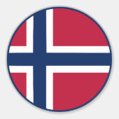 Norwegische Flagge Runder Aufkleber (Vorderseite)