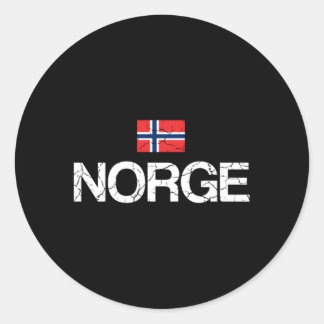 Norwegische Flagge Runder Aufkleber