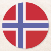 Norwegische Flagge Runder Pappuntersetzer (Vorderseite)