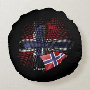 norwegische Flagge Rundes Kissen