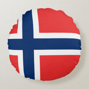 Norwegische Flagge Rundes Kissen
