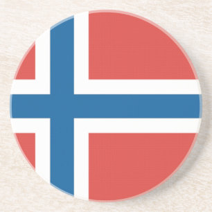 Norwegische Flagge Sandstein Untersetzer