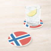 Norwegische Flagge Sandstein Untersetzer (Seite)