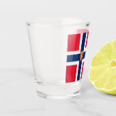 Norwegische Flagge Schnapsglas (Links)