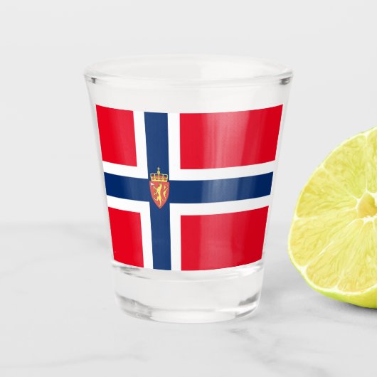 Norwegische Flagge Schnapsglas (Vorderseite)