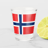 Norwegische Flagge Schnapsglas (Vorderseite)