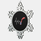 Norwegische Flagge Schneeflocken Zinn-Ornament (Rechts)