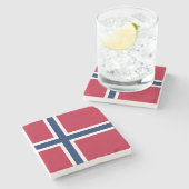 Norwegische Flagge Steinuntersetzer (Seitenansicht)