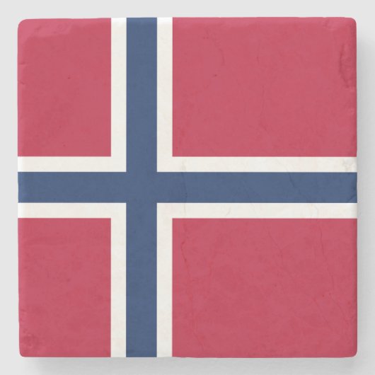 Norwegische Flagge Steinuntersetzer (Vorderseite)