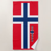Norwegische Flagge Strandtuch (Vorderseite)