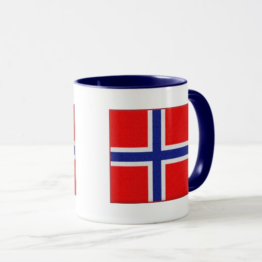 Norwegische Flagge Tasse (VorderseiteRechts)